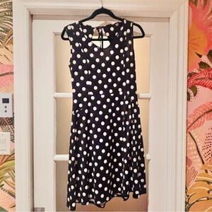#3 Chic Black and White Polka Dot Midi Dress